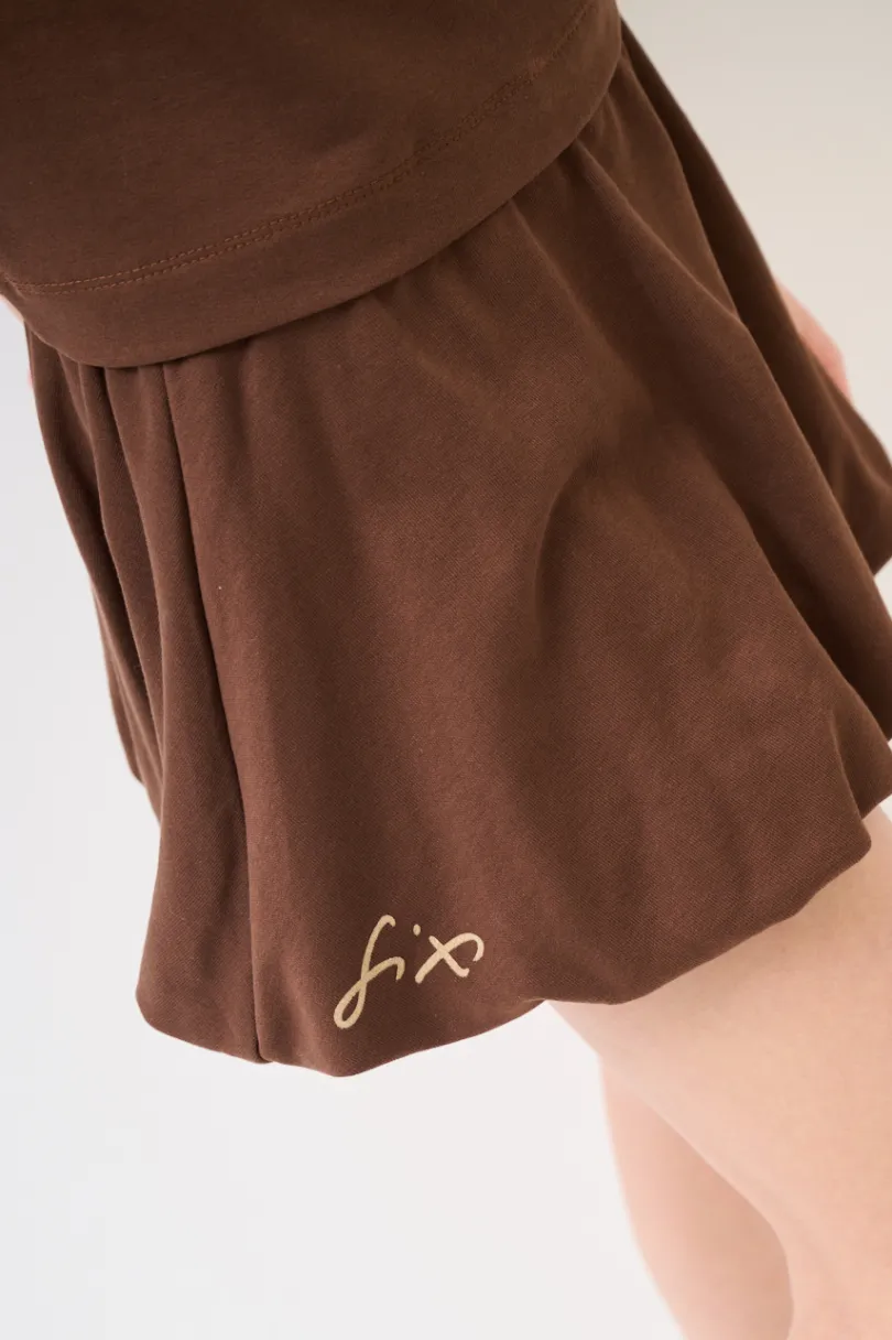 New KIKISIX MINI GONNA BALLON CON STAMPA CIOCCOLATO