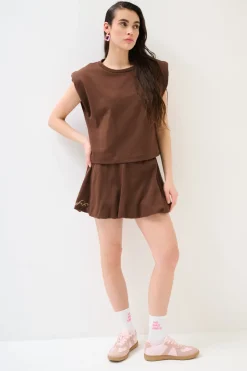 New KIKISIX MINI GONNA BALLON CON STAMPA CIOCCOLATO