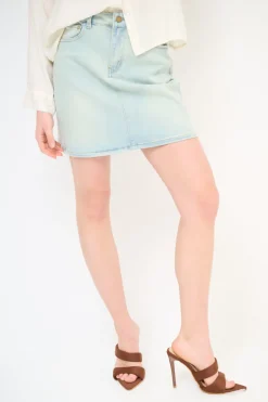 Best KIKISIX MINIGONNA DENIM SLAVATA JEANS