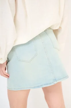 Best KIKISIX MINIGONNA DENIM SLAVATA JEANS