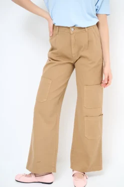 Online KIKISIX PANTA CARGO CON 3 TASCONI CAMMELLO