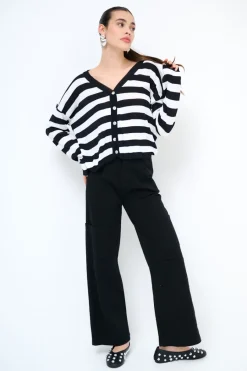 Best KIKISIX PANTA CARGO CON 3 TASCONI NERO