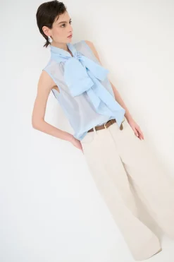 New KIKISIX PANTALONE AMPIO CON CINTURA MEZZO ELASTICO NATURALE