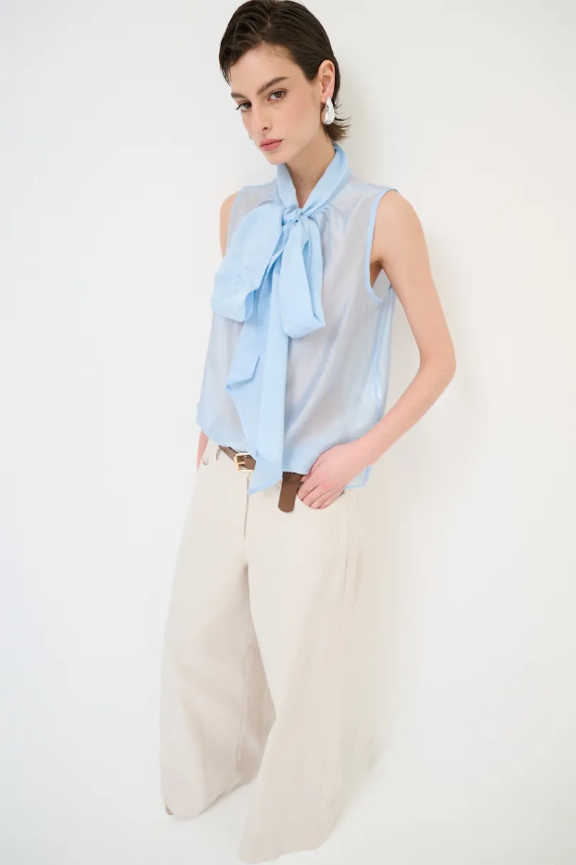 New KIKISIX PANTALONE AMPIO CON CINTURA MEZZO ELASTICO NATURALE