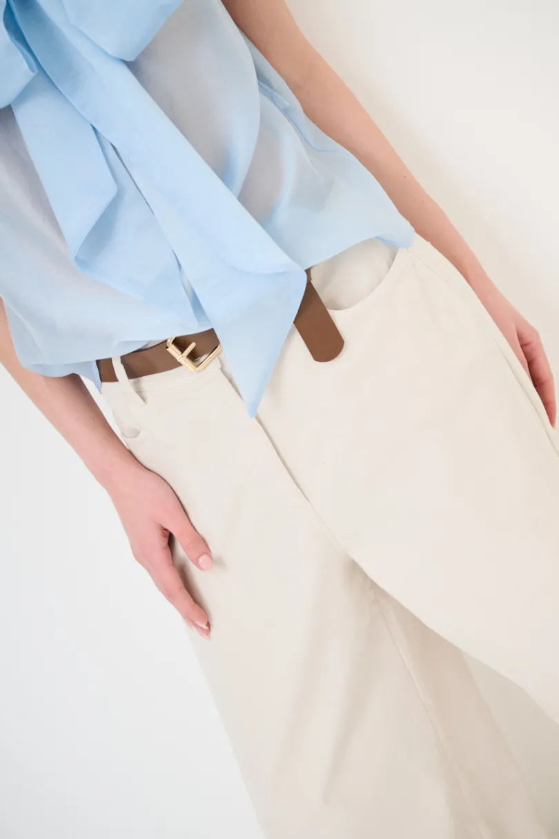 New KIKISIX PANTALONE AMPIO CON CINTURA MEZZO ELASTICO NATURALE