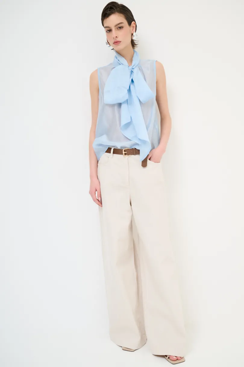 New KIKISIX PANTALONE AMPIO CON CINTURA MEZZO ELASTICO NATURALE