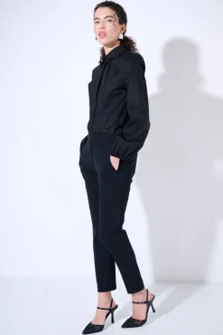 Hot KIKISIX PANTALONE BASIC CON ELASTICO DIETRO NERO