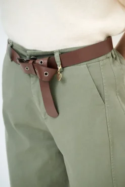 Hot KIKISIX PANTALONE CARROT CUCITURA SUL DAV. VERDE MILITARE