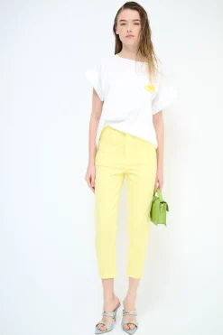 New KIKISIX PANTALONE CINQUE TASCHE GIALLO