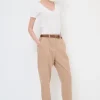 Fashion KIKISIX PANTALONE CON ELASTICO TASCHE FILETTO MOCHA