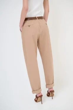 Fashion KIKISIX PANTALONE CON ELASTICO TASCHE FILETTO MOCHA