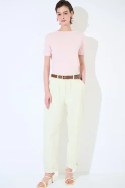 Online KIKISIX PANTALONE CON ELASTICO TASCHE FILETTO GIALLO