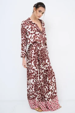 Hot KIKISIX PANTALONE CON PIEGHE MARRONE