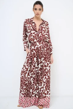 Hot KIKISIX PANTALONE CON PIEGHE MARRONE