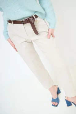 Outlet KIKISIX PANTALONE DOPPIE IMPUNTURE DV ELASTICO NATURALE