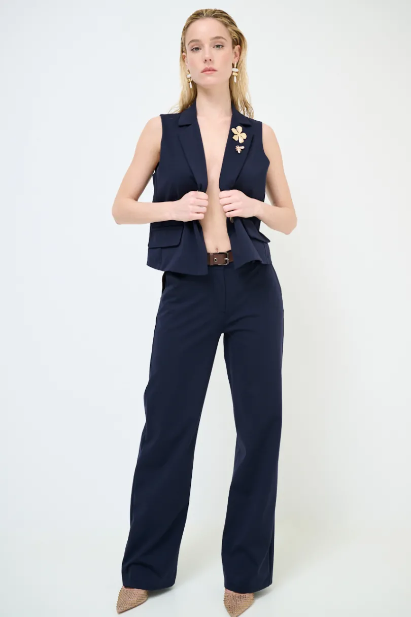 Online KIKISIX PANTALONE DRITTO CON CINTURA BLU