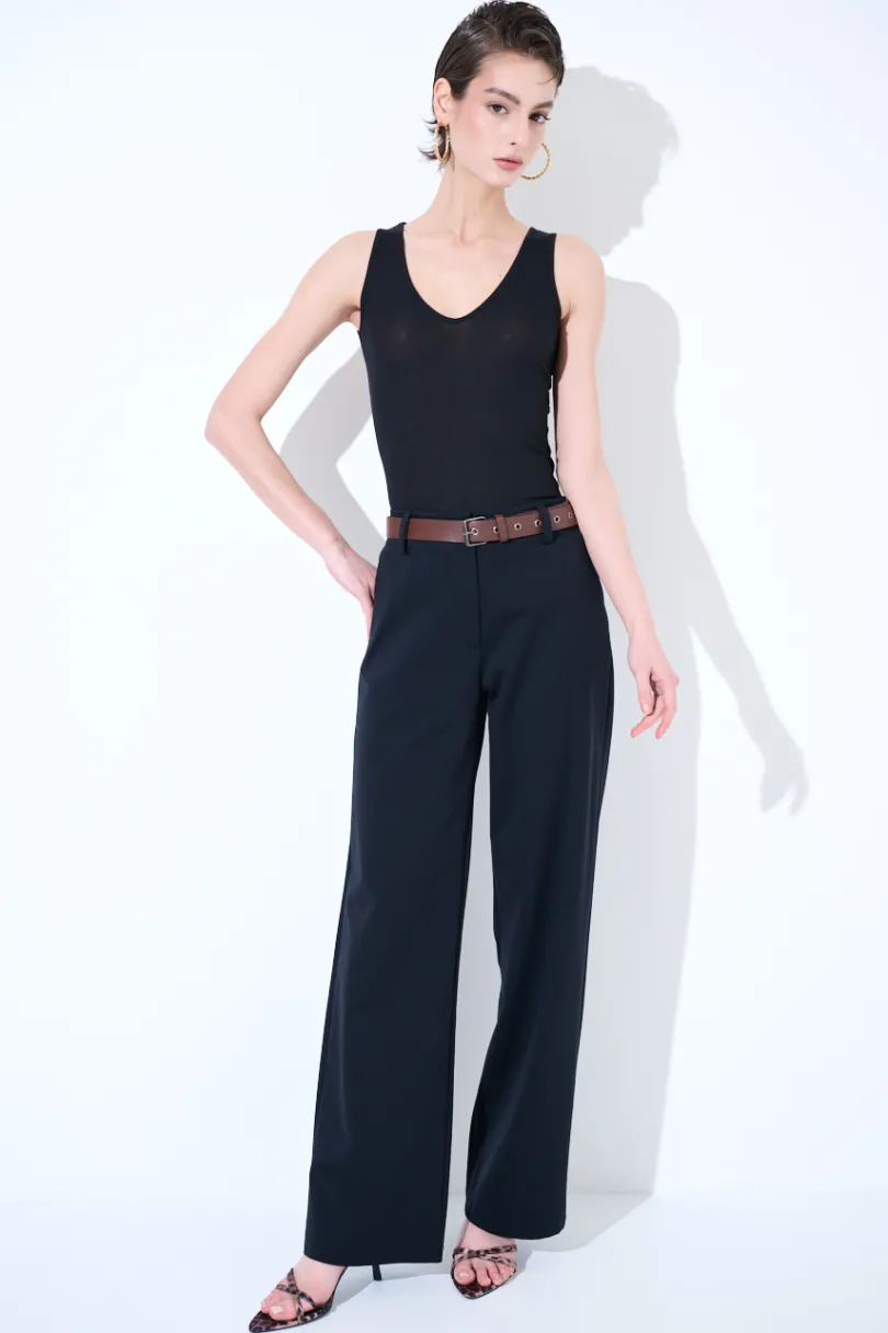 Online KIKISIX PANTALONE DRITTO CON CINTURA NERO