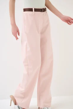 Hot KIKISIX PANTALONE DRITTO CON CINTURA ROSA