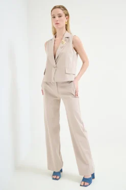 Sale KIKISIX PANTALONE DRITTO CON CINTURA BEIGE