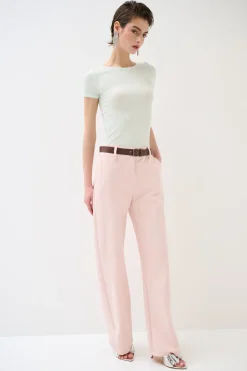 Hot KIKISIX PANTALONE DRITTO CON CINTURA ROSA