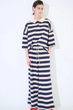 Outlet KIKISIX PANTALONE DRITTO CON ELASTICO CON LACCIO BLU