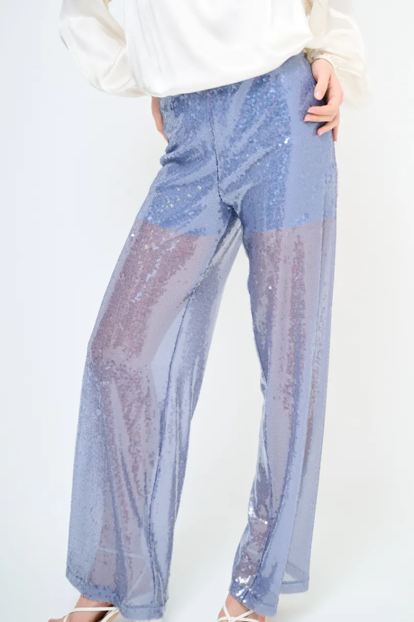 New KIKISIX PANTALONE DRITTO PAILLETTES CARTA ZUCCHERO