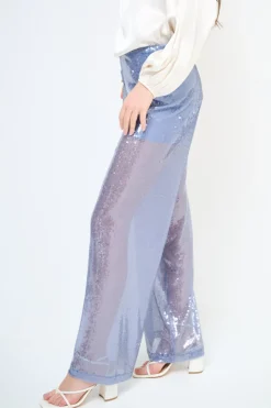 New KIKISIX PANTALONE DRITTO PAILLETTES CARTA ZUCCHERO