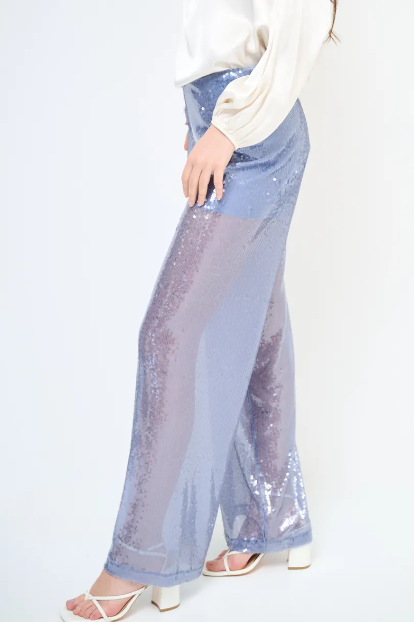 New KIKISIX PANTALONE DRITTO PAILLETTES CARTA ZUCCHERO