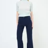 Sale KIKISIX PANTALONE FILARE CROP BLU