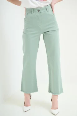 Fashion KIKISIX PANTALONE FILARE CROP SALVIA