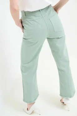 Fashion KIKISIX PANTALONE FILARE CROP SALVIA