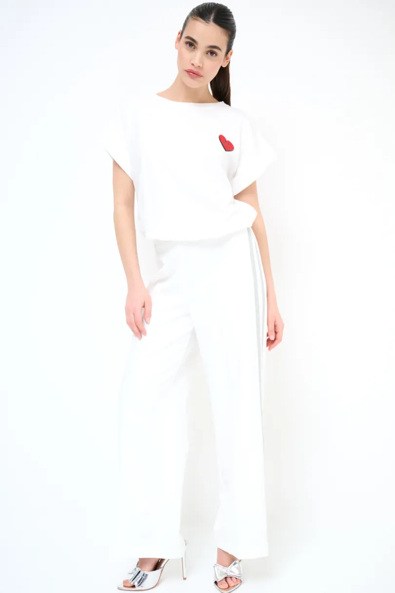 Best KIKISIX PANTALONE LARGO CON BANDA PANNA