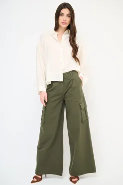 Hot KIKISIX PANTALONE LARGO CON TASCHE MUSCHIO