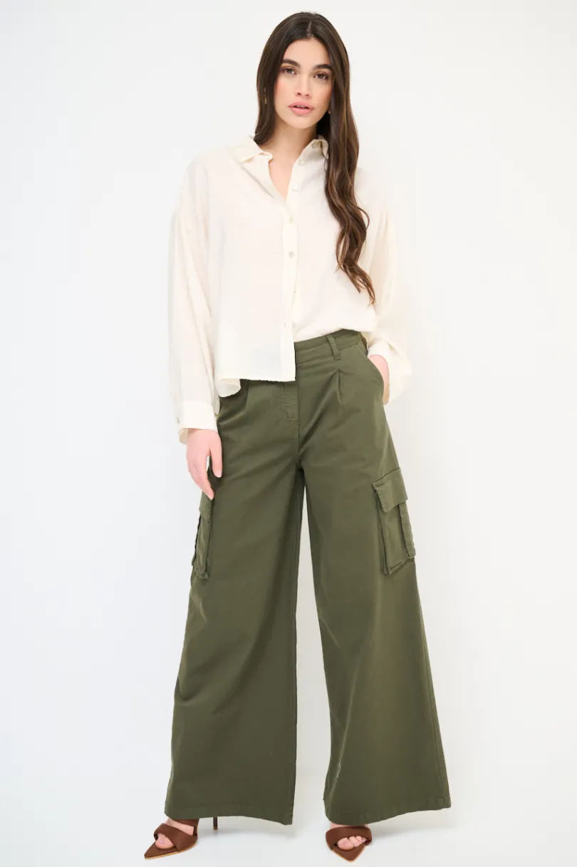 Hot KIKISIX PANTALONE LARGO CON TASCHE MUSCHIO