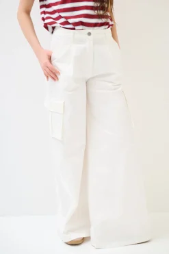 New KIKISIX PANTALONE LARGO CON TASCHE BURRO