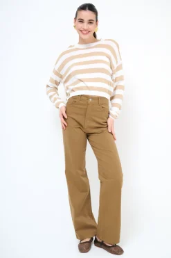 New KIKISIX PANTALONE PALAZZO BEIGE
