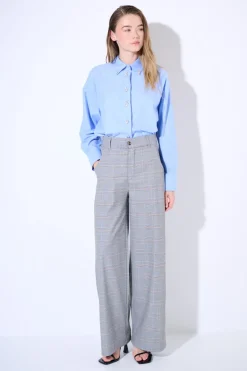 Discount KIKISIX PANTALONE QUADRO CHECK BEIGE