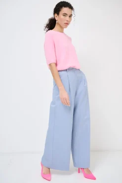 Discount KIKISIX PANTALONE SPIGATO CON PINCE BLU