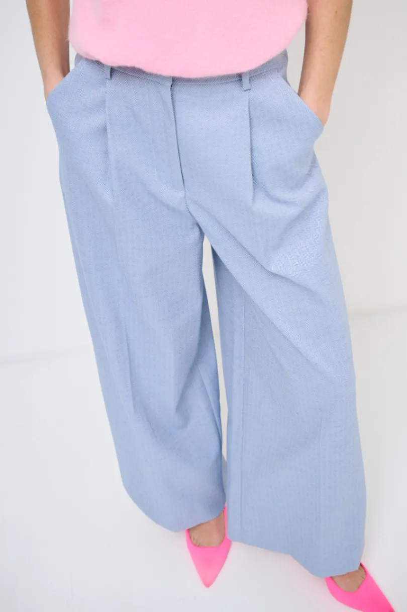 Discount KIKISIX PANTALONE SPIGATO CON PINCE BLU