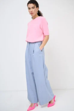 Discount KIKISIX PANTALONE SPIGATO CON PINCE BLU