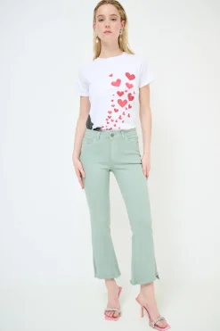 Fashion KIKISIX PANTALONE STRAIGHT TAGLIO VIVO SALVIA