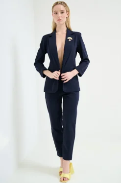 Outlet KIKISIX PANTALONE STRETTO CON ELASTICO DIETRO BLU