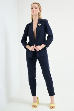 Outlet KIKISIX PANTALONE STRETTO CON ELASTICO DIETRO BLU