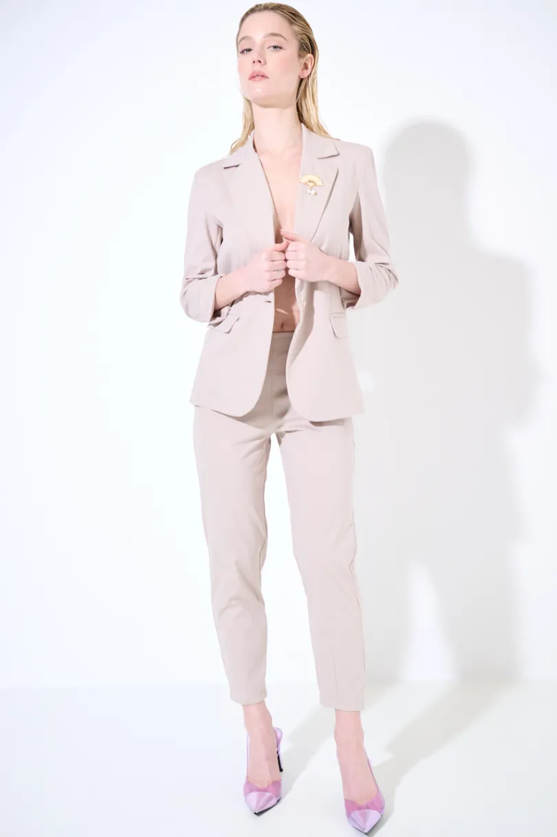 Fashion KIKISIX PANTALONE STRETTO CON ELASTICO DIETRO BEIGE