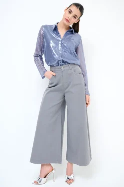 Hot KIKISIX PANTALONE/GONNA GABARDINA GRIGIO