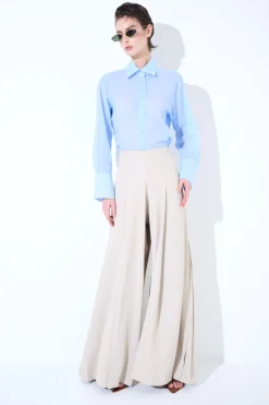 Hot KIKISIX PANTAPALAZZO CON PIEGHE DAVANTI E LATO BEIGE