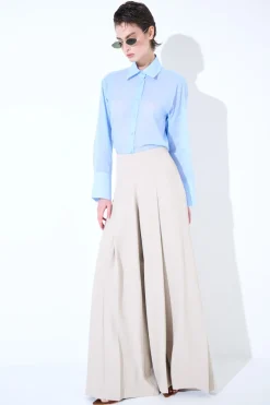 Hot KIKISIX PANTAPALAZZO CON PIEGHE DAVANTI E LATO BEIGE