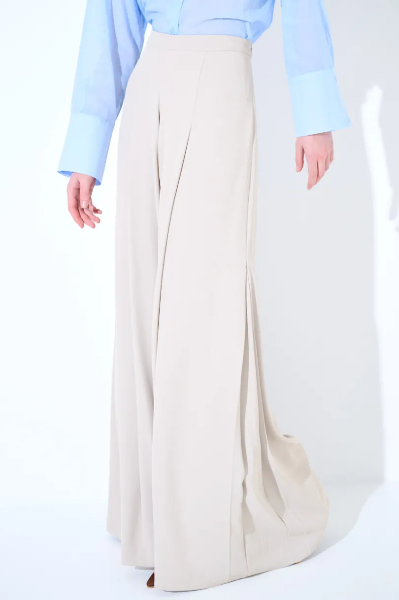 Hot KIKISIX PANTAPALAZZO CON PIEGHE DAVANTI E LATO BEIGE