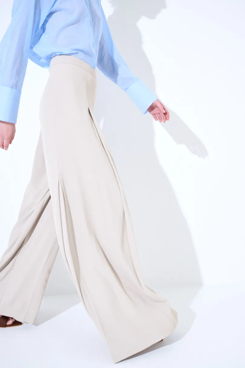 Hot KIKISIX PANTAPALAZZO CON PIEGHE DAVANTI E LATO BEIGE