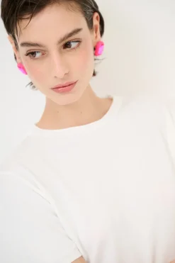 New KIKISIX PARICOLLO MEZZA MANICA BIANCO